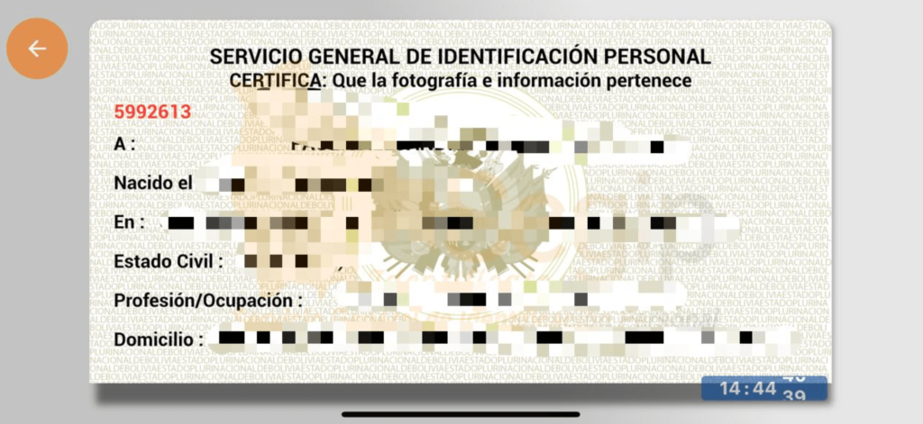 carnet de identidad digital bolivia